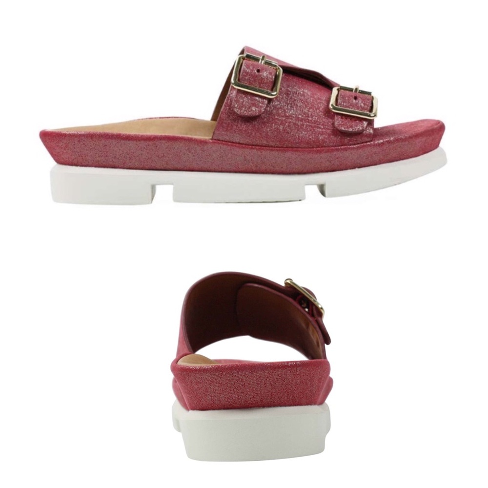 L’Amour Des Pieds Leather Open Toe Slide Sandal